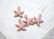 Pink Starfish Charms, 18mm x 15mm, Gold Plated Brass, Sold As 4 Pieces.